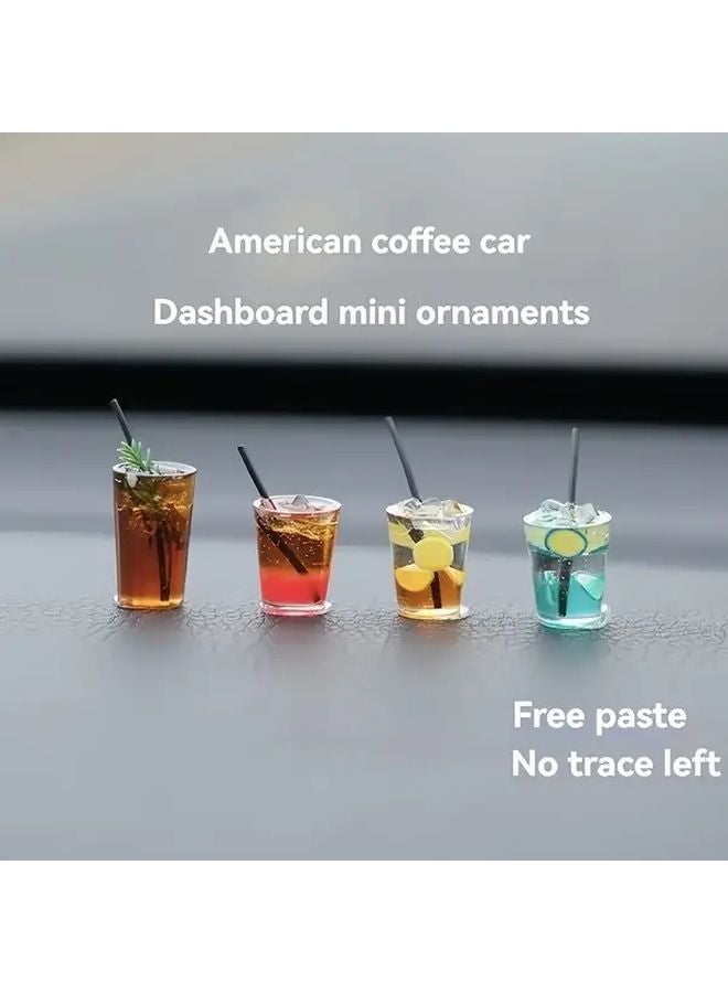 Set Of 4 Resin Miniature Car Dashboard Cup Ornaments With Adhesive Backing - Image 2